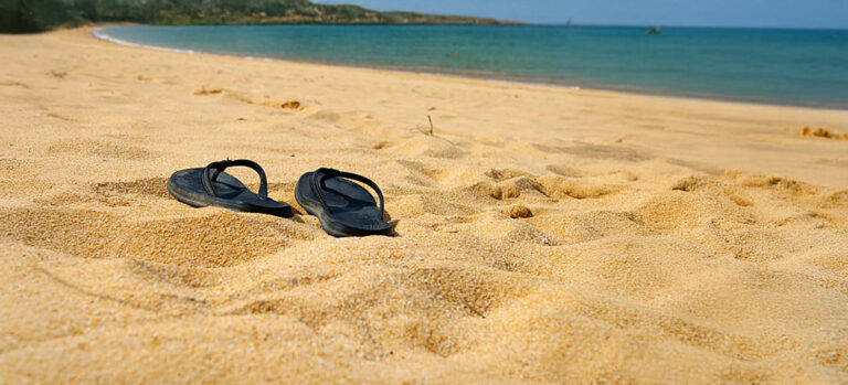Jandals on a New Zealand Beach