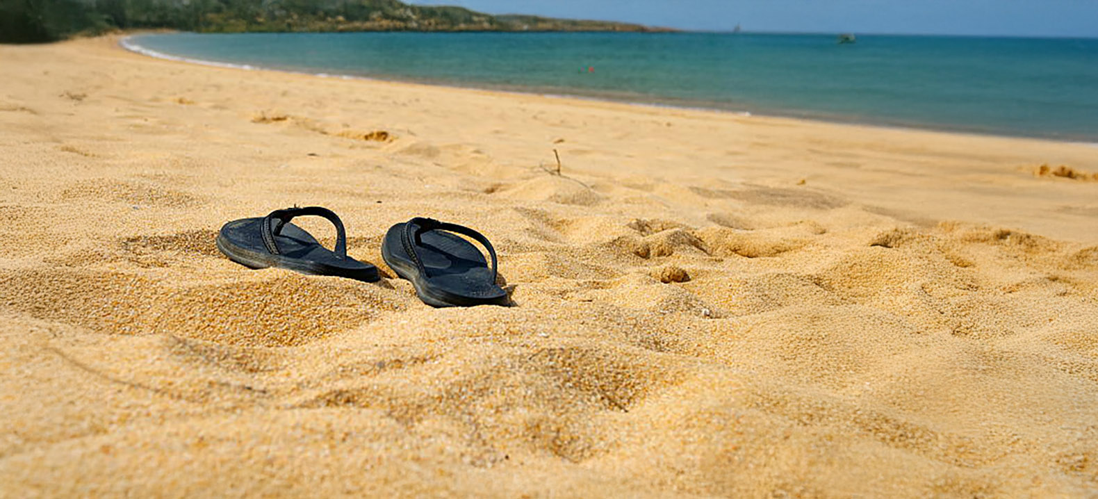 Jandals on a New Zealand Beach